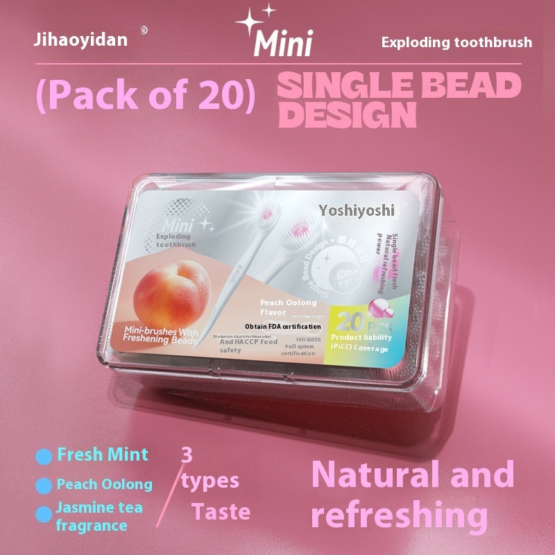 Mini Wegwerp Tandenborstel - Geen Tandpasta Nodig | 20 Stuks Reispakket