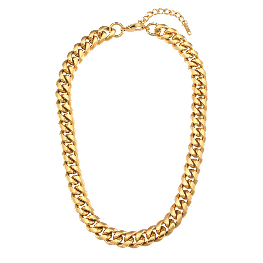 Gianna Chunky Chain Necklace - Cuban Link Statement Necklace Stainless Steel