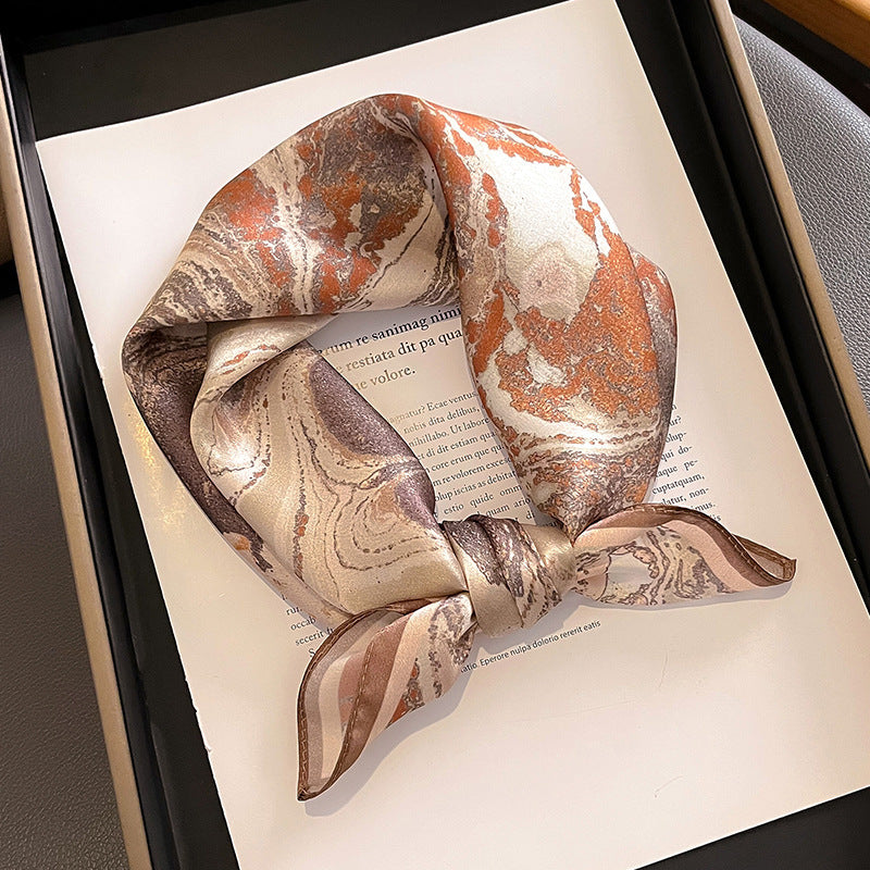 Veelzijdige zijden halsdoek - Elegante vierkante doek voor dames