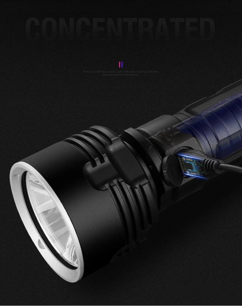 Tactical LED Flashlight - Super Bright Rechargeable Outdoor Xenon Lamp