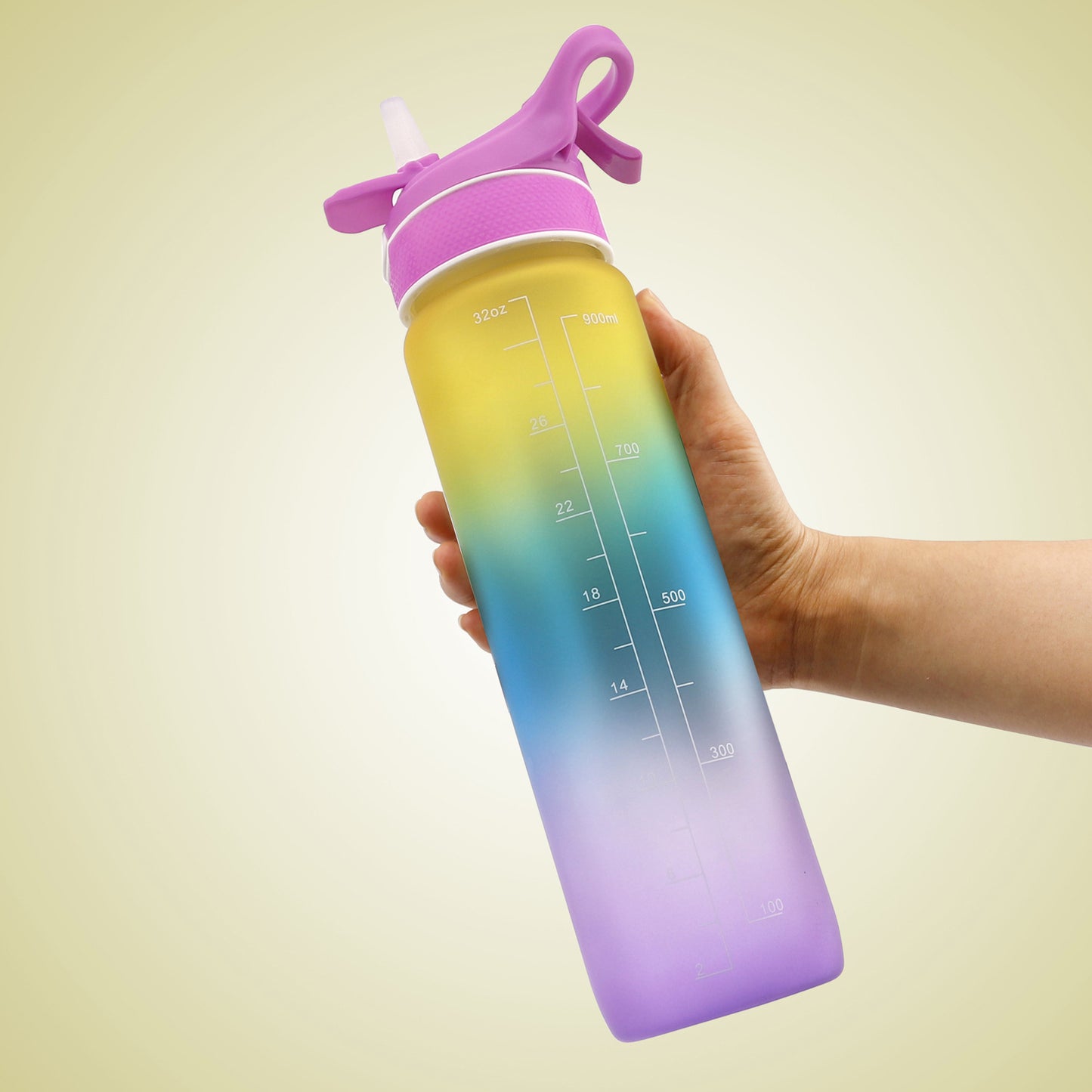 2-in-1 Sports Water Bottle with Spray - 1000ml Hydration & Cooling Misting Bottle