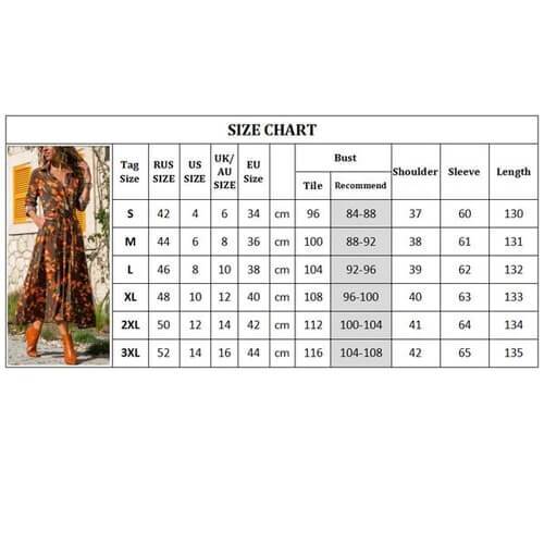 Madrid Vintage Chiffon Maxi-jurk — Elegante V-hals Lange Mouw Boheemse Jurk