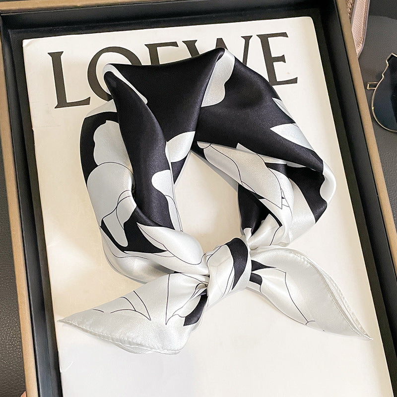 Veelzijdige zijden halsdoek - Elegante vierkante doek voor dames