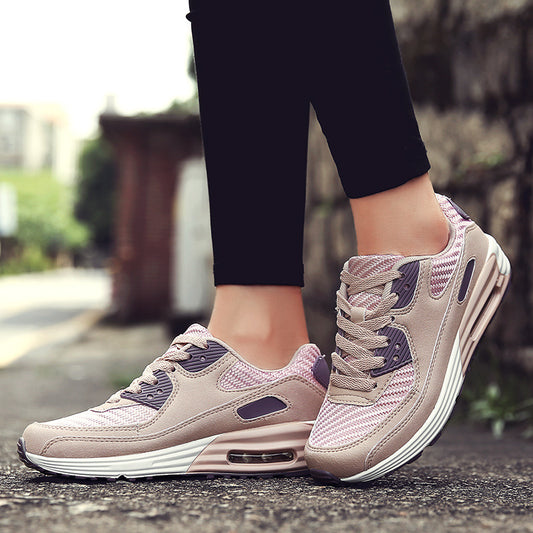 Women's Air Cushion Sneakers - Lightweight Breathable Platform Walking Shoes