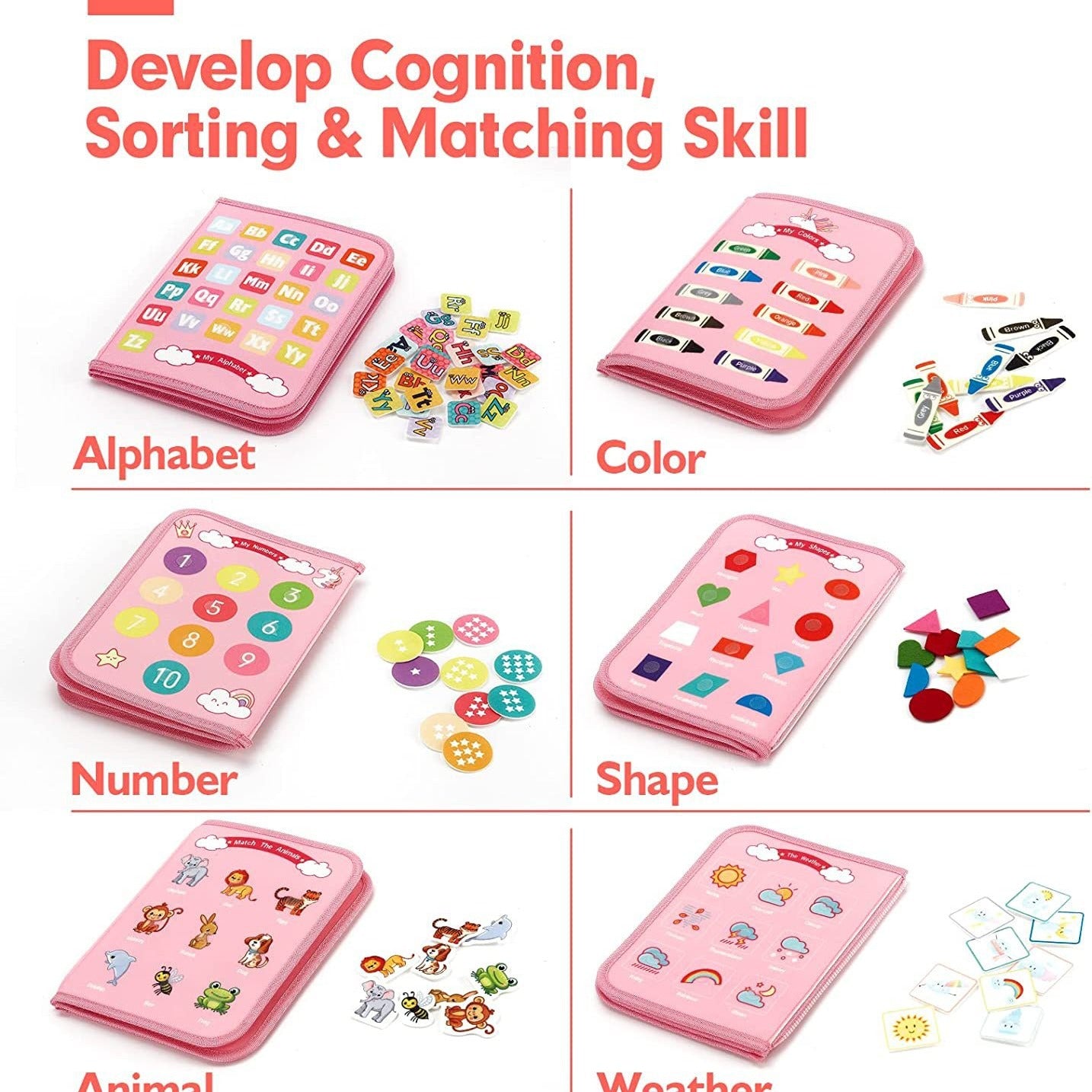 Filz-Lernbrett - Montessori Baby Früherziehung Beschäftigungsbrett Puzzle