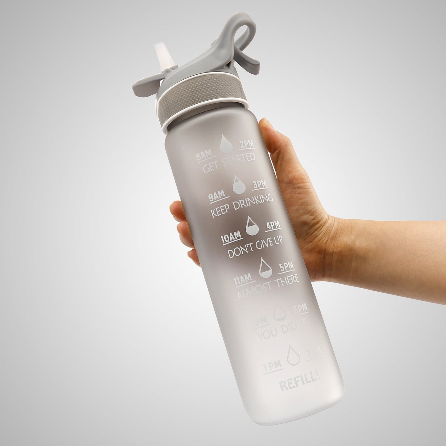 2-in-1 Sports Water Bottle with Spray - 1000ml Hydration & Cooling Misting Bottle