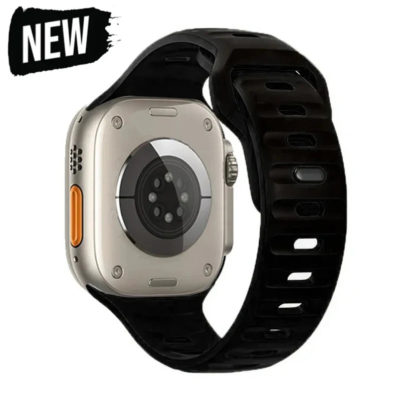 Sportarmbänder für Apple Watch Ultra 2, weiche Silikonarmbänder, Ersatzarmband für iWatch Serie 9, 8, 7, 6, 5, 4, SE 
