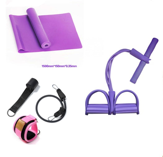 TPE Yoga Resistance Band Set - Stretch Fitness Training Bands with Pedal