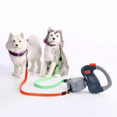 Premium Retractable Dual Pet Dog Walking Leash - 3M Automatic Nylon Leash