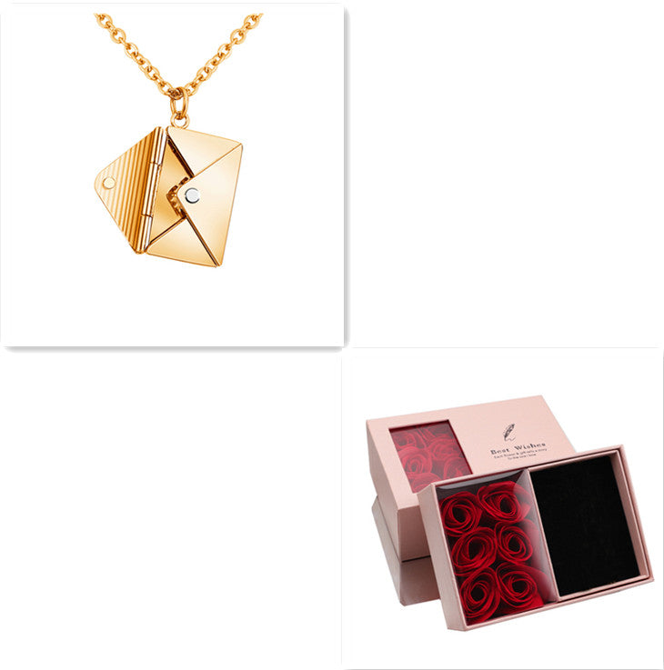 Collar con sobre de carta de amor - Regalo para el Día de San Valentín