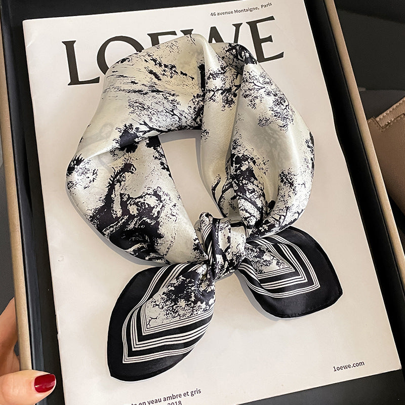 Veelzijdige zijden halsdoek - Elegante vierkante doek voor dames