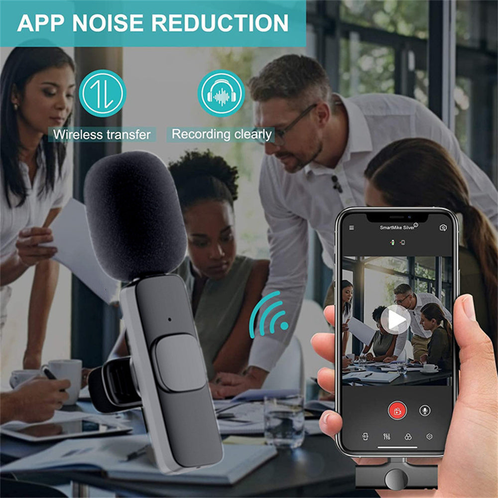 Trådløs Knapmikrofon - Bærbar Mini Mikrofon til Indholdsskabere - iPhone & Android
