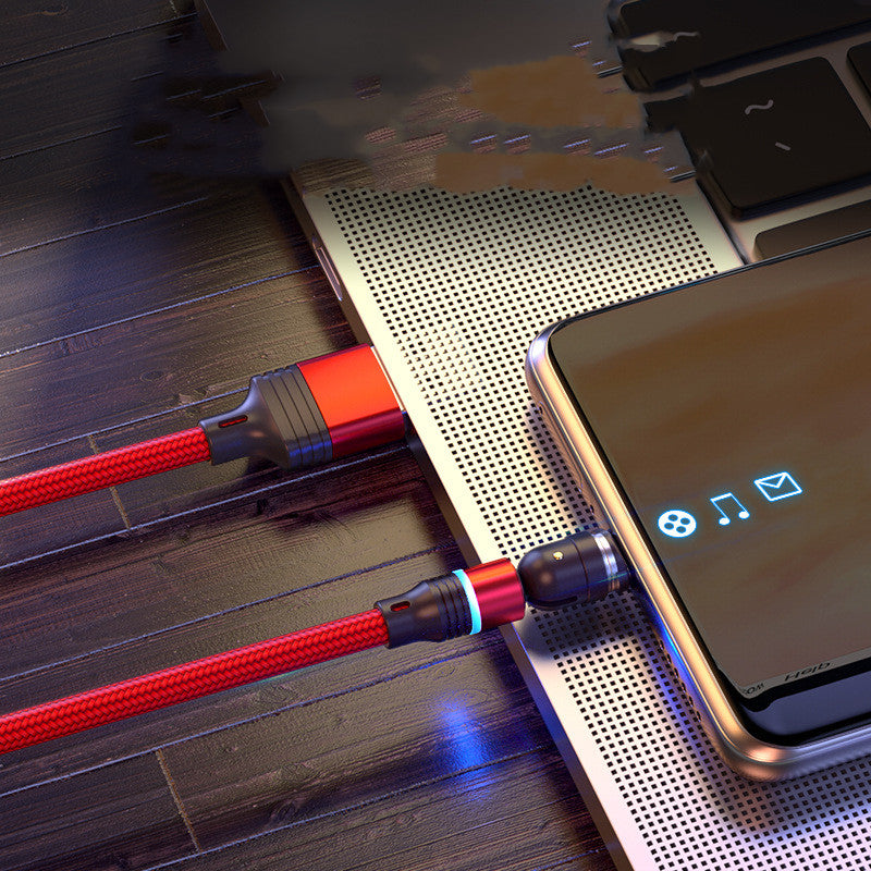 Magnetische Oplaadkabel 540° Draaibaar - 3-in-1 Universeel Snel Opladen Type-C Micro USB iOS