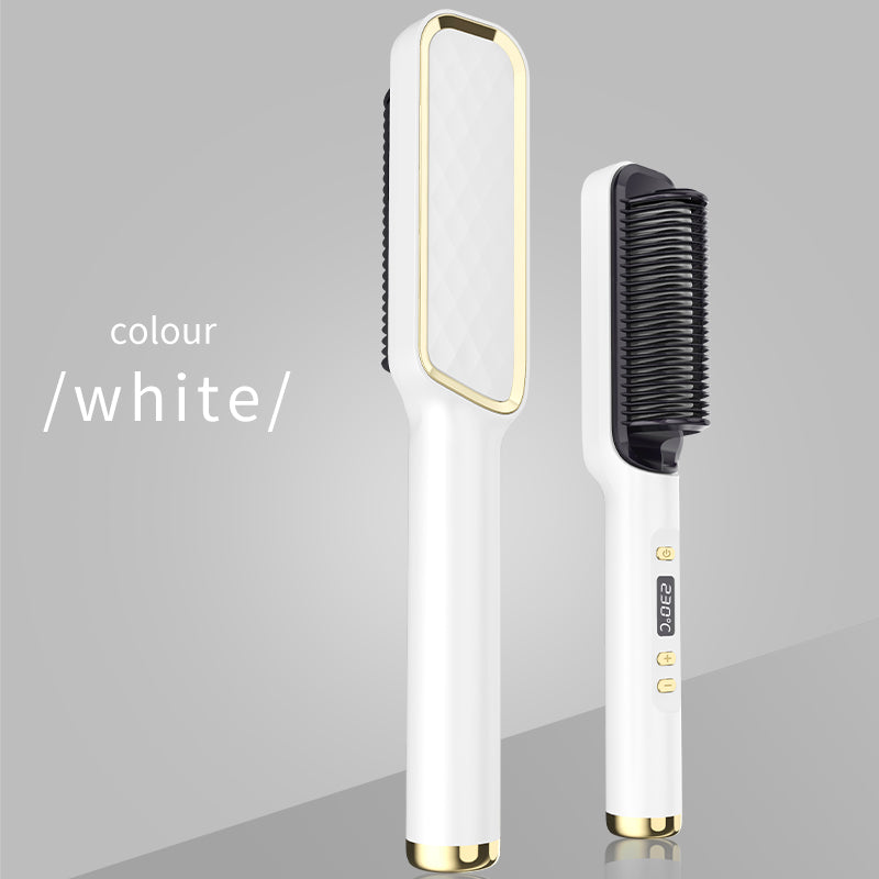 Peine Eléctrico Caliente - Cepillo Alisador de Cabello con Filas Desfasadas 3D y Pantalla LED