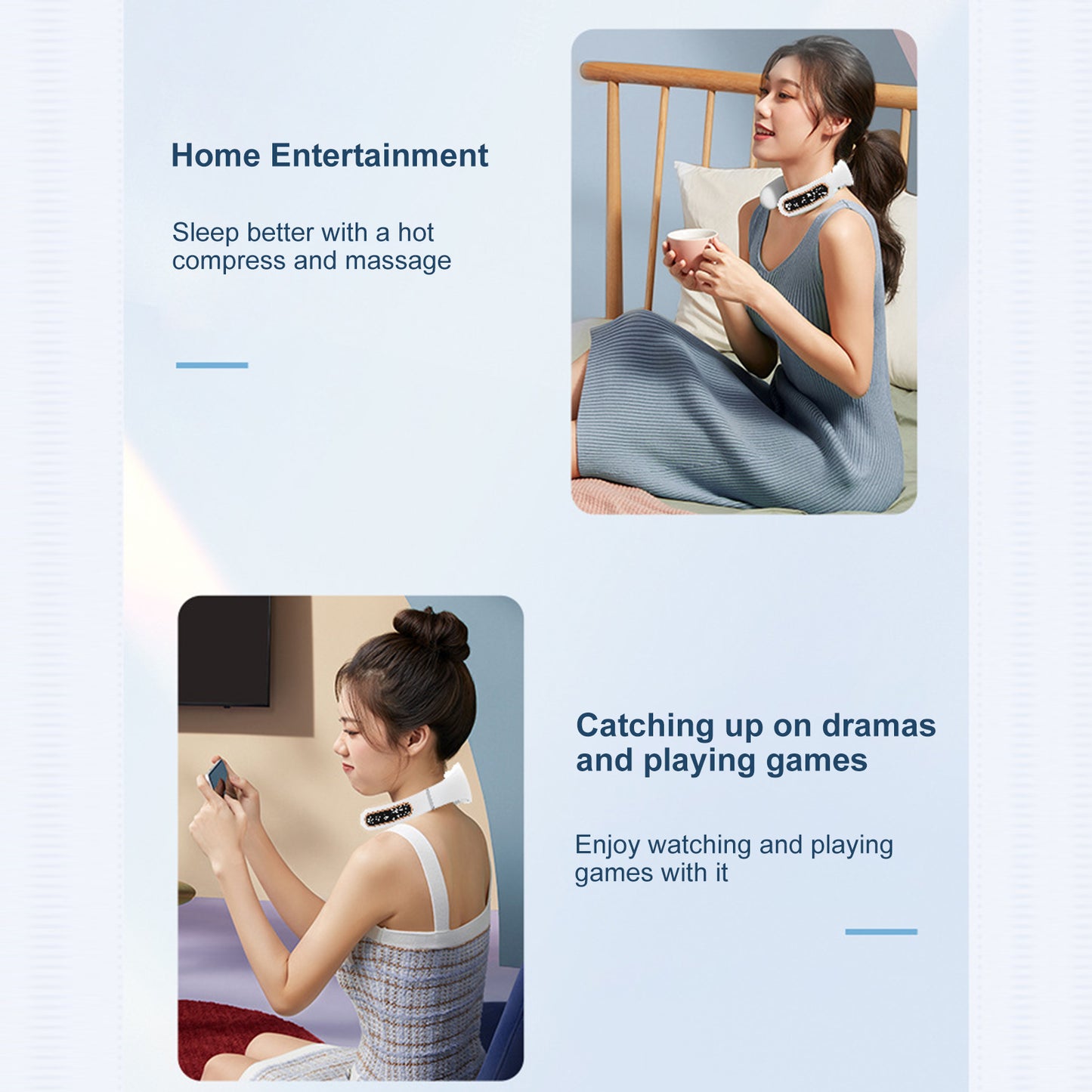 Slimme warme kompres schouder- en nekmassager - USB oplaadbare elektrische massage voor verlichting van pijn en spanning