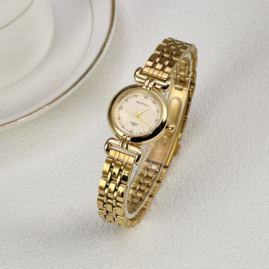 Elegant Golden Women's Watch - Vintage Steel Bracelet Antique Style