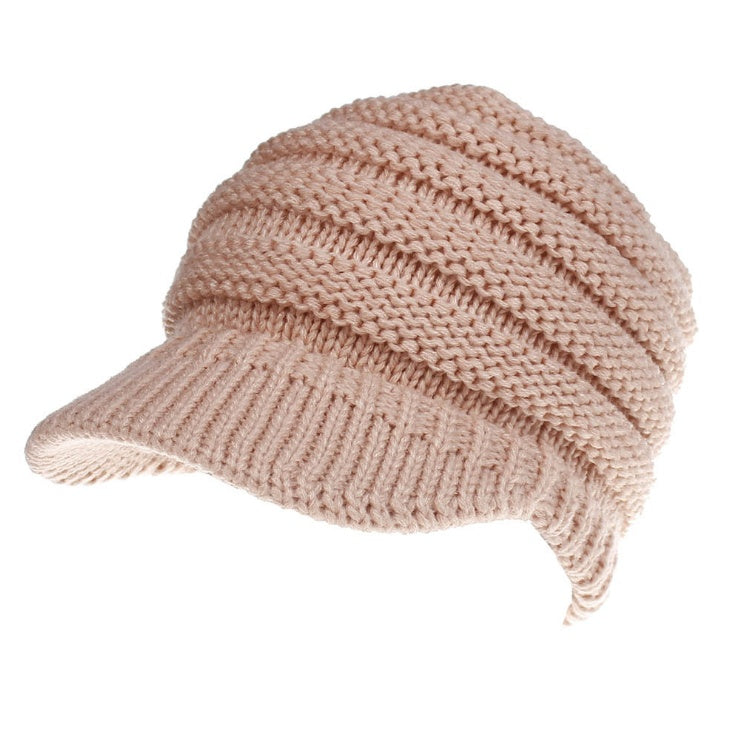 Women Ponytail Beanies Autumn Winter Hats - Soft Knitting Caps Warm Ladies Skullies