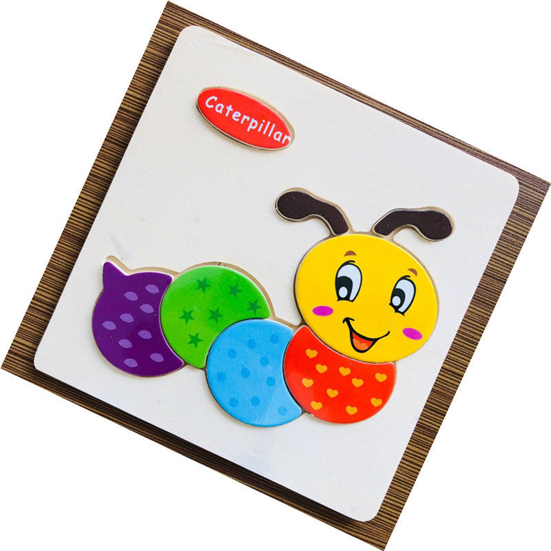 Træ 3D Dyrepuslespil - Montessori Lærelegetøj til Børn | 25 Søde Motiver