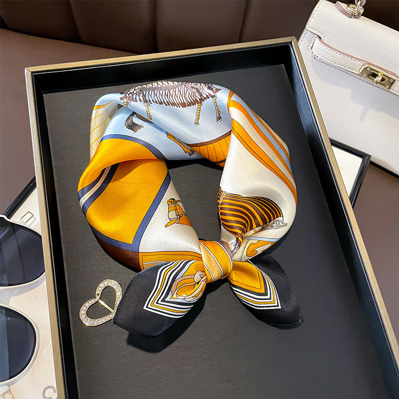 Veelzijdige zijden halsdoek - Elegante vierkante doek voor dames