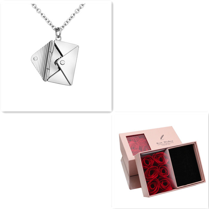 Collar con sobre de carta de amor - Regalo para el Día de San Valentín