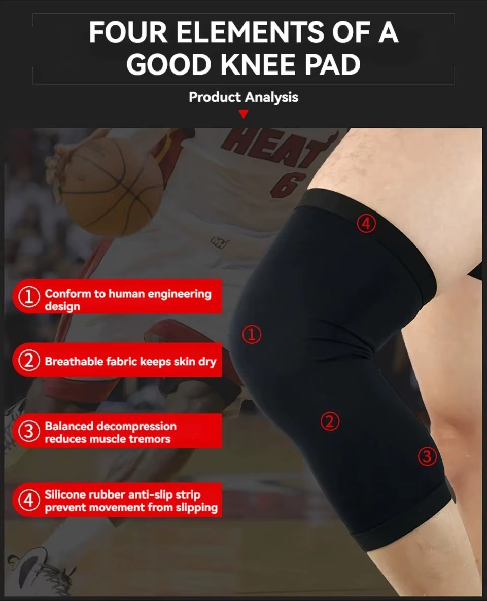 1 Stück Basketball-Sport-Knieschoner, Unisex, elastisch, gestrickt, Kompressions-Beinwärmer für Outdoor-Aktivitäten wie Laufen, Radfahren und Bergsteigen