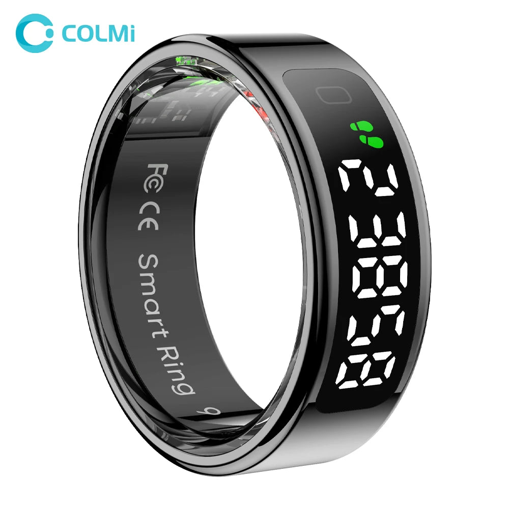 R12 Smart Ring – 24/7 Health Tracking with Touch Screen & Wireless Charge, 5 ATM Waterproof For Men Women