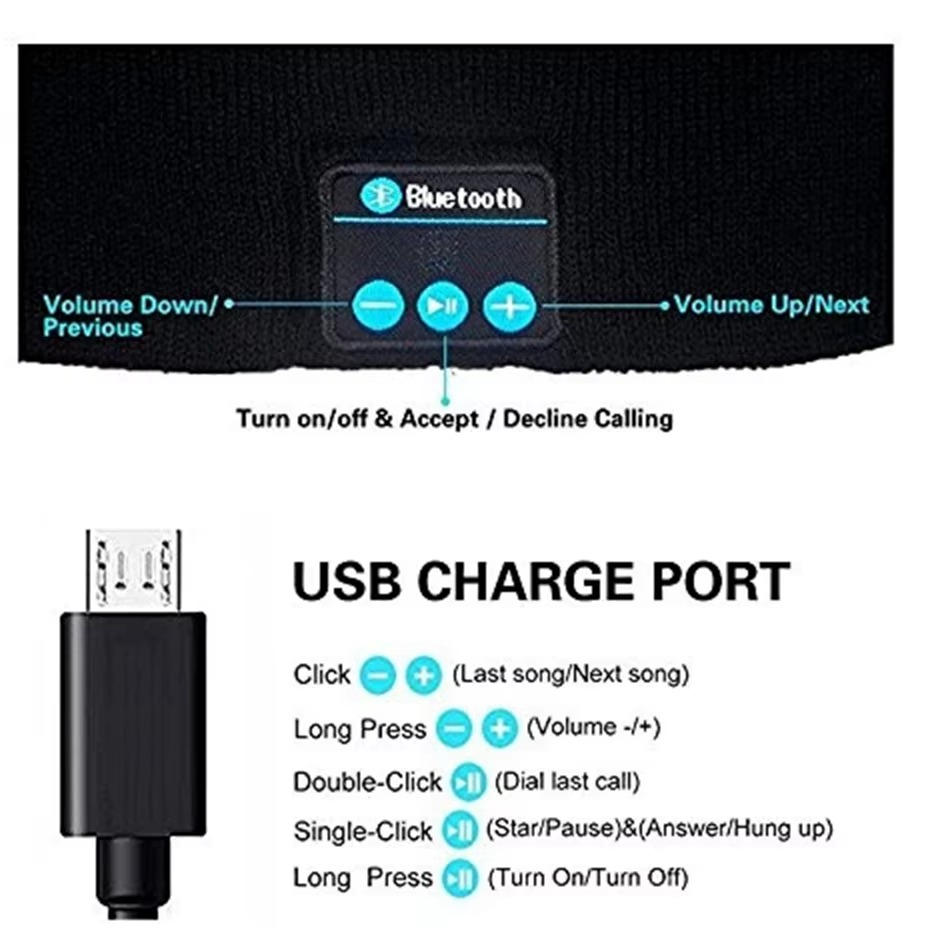 Gorro Ever-Warm con Sincronización Inteligente: Sombrero Auricular Inalámbrico con Bluetooth Estilo Europeo y Americano