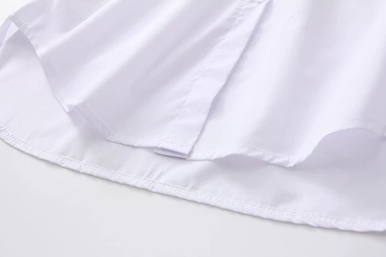 2024 New White Shirt Casual Button Up Turn Down Collar Female Blouse Long Sleeve Cotton Blouse Embroidery Blouse Lady 5083 50