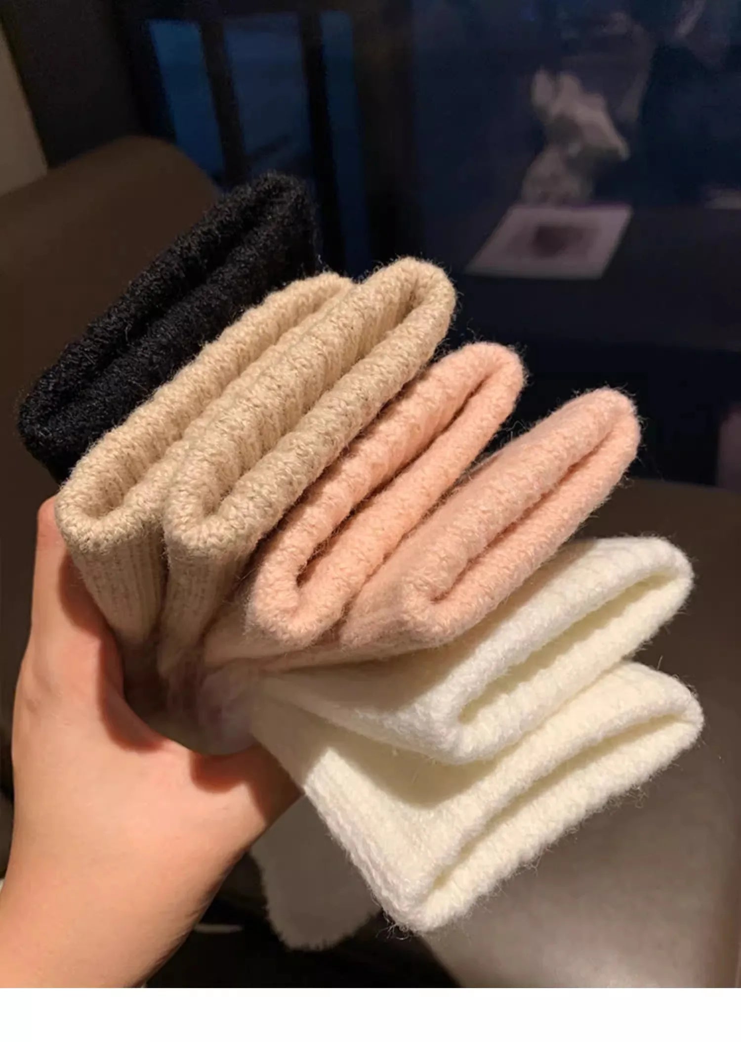 Soft Winter Half Finger Gloves Women Warm Luxury Solid White Plush Knitted Fingerless Gloves Wrist Mittens Writting