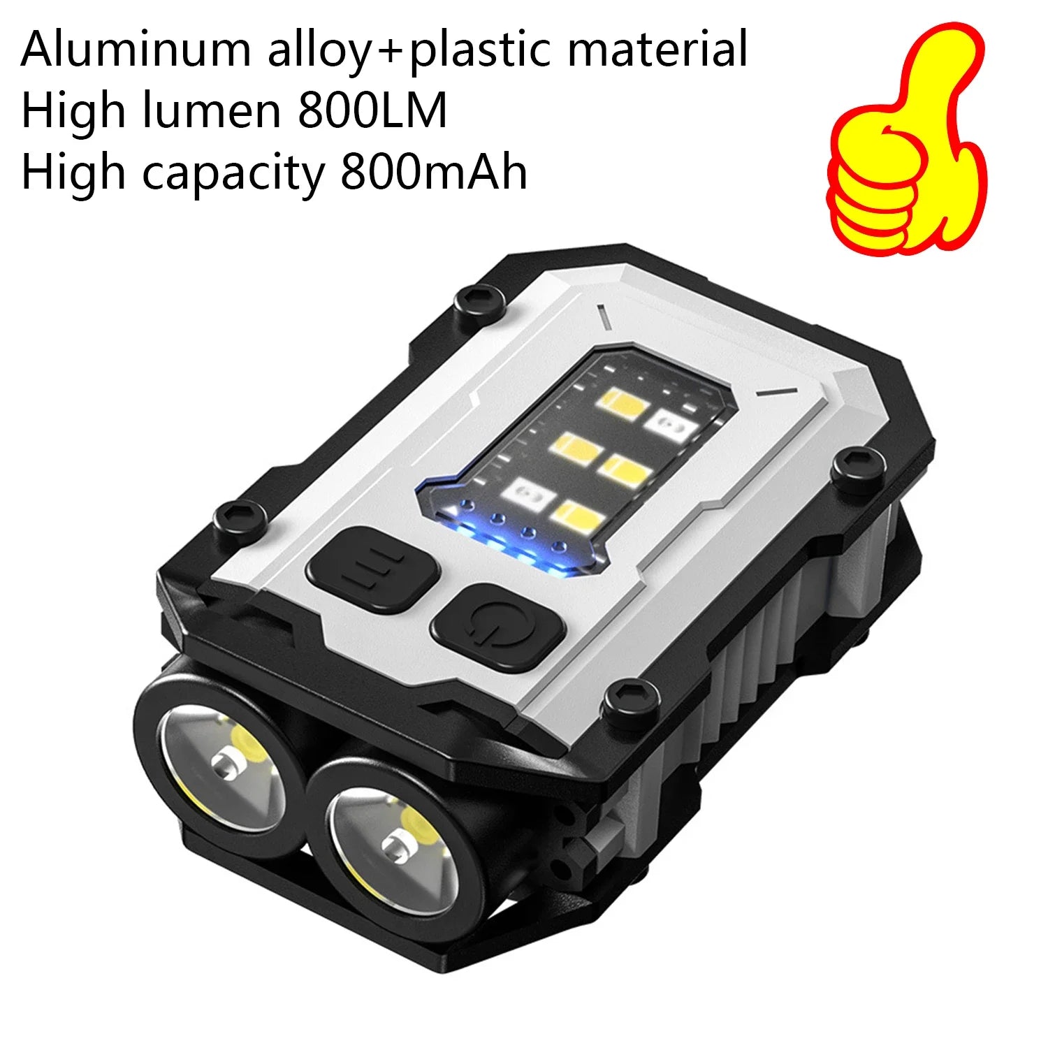 Mini-USB-wiederaufladbare LED-Taschenlampe, tragbar, mit Magnetverschluss, superhelle Campinglaterne, seitliches COB-Notlicht