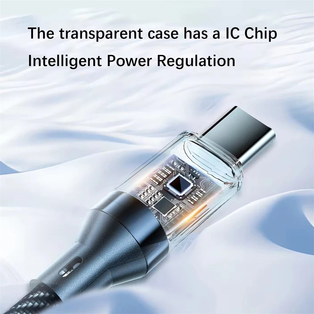 NNBILI 120W USB-C- und USB-A-Ladekabel mit LED-Anzeige, USB-C = CC, USB-A = AC, nicht kompatibel mit Xiaomi iPhone und Samsung.