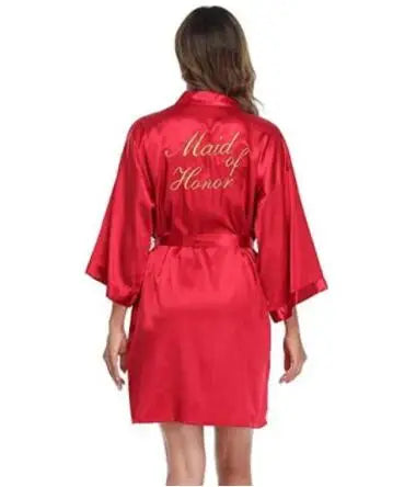Floral Satin Kimono Robe - Bridal Bridesmaid Dressing Gown for Women