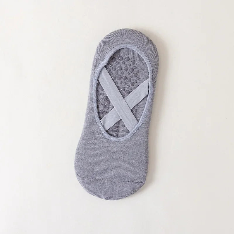 1Pair Professional Women Yoga Socks Silicone Anti-slip Ballet Pilates Socks Women Backless Breathable Bandage Dance Sports Socks