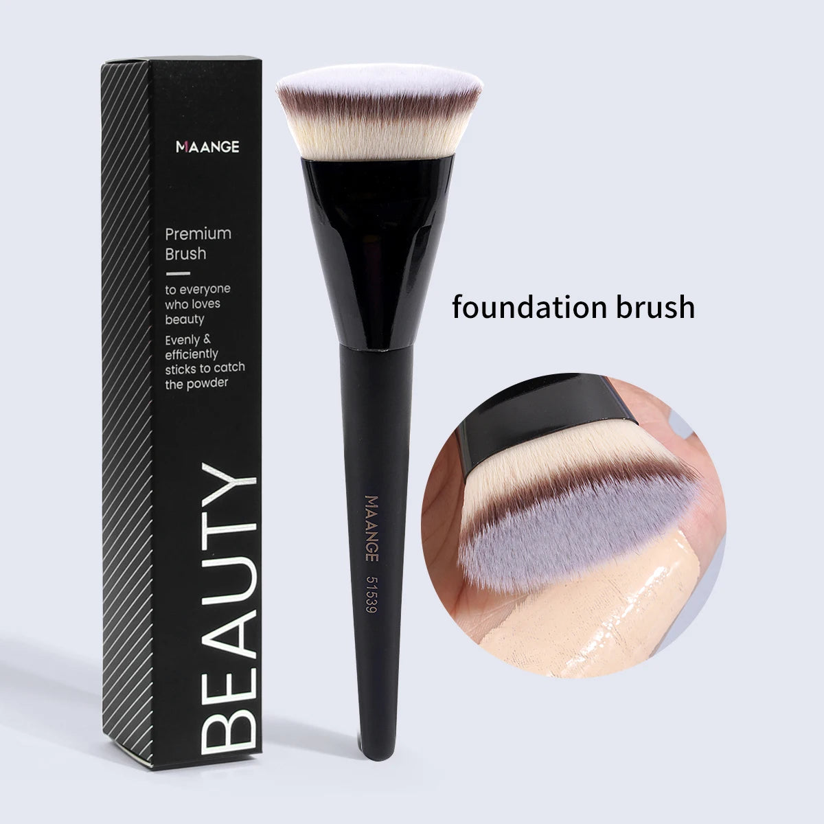 MAANGE Single Flat Round Tube Flat Head Foundation Brush With Box Powder Blush Concealer Makeup Brush Skin-friendly Makeup Tool