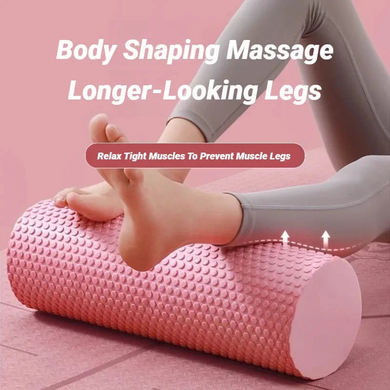 Hexagonal Yoga Foam Roller - Premium EVA Pilates Cylinder for Deep Tissue Massage & Recovery (29.7cm)