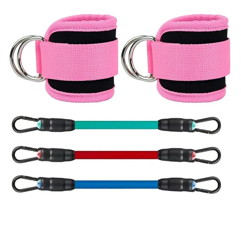 Correas para tobillos y bandas de resistencia de Aether & Anchor – Set tonificador de glúteos, muslos y cintura