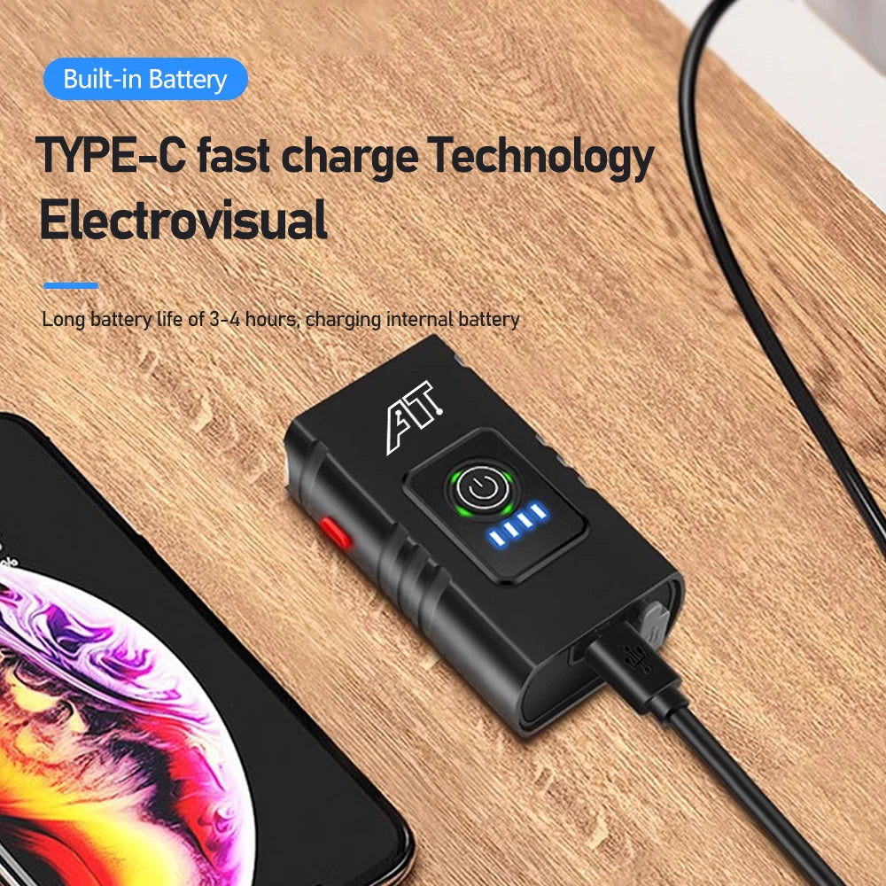 LED-Fahrradfrontlicht Typ-C, wiederaufladbarer Fahrradscheinwerfer für MTB und Rennrad, einfache Montage, Fahrradzubehör