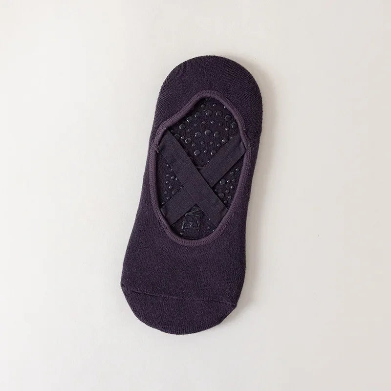 1Pair Professional Women Yoga Socks Silicone Anti-slip Ballet Pilates Socks Women Backless Breathable Bandage Dance Sports Socks