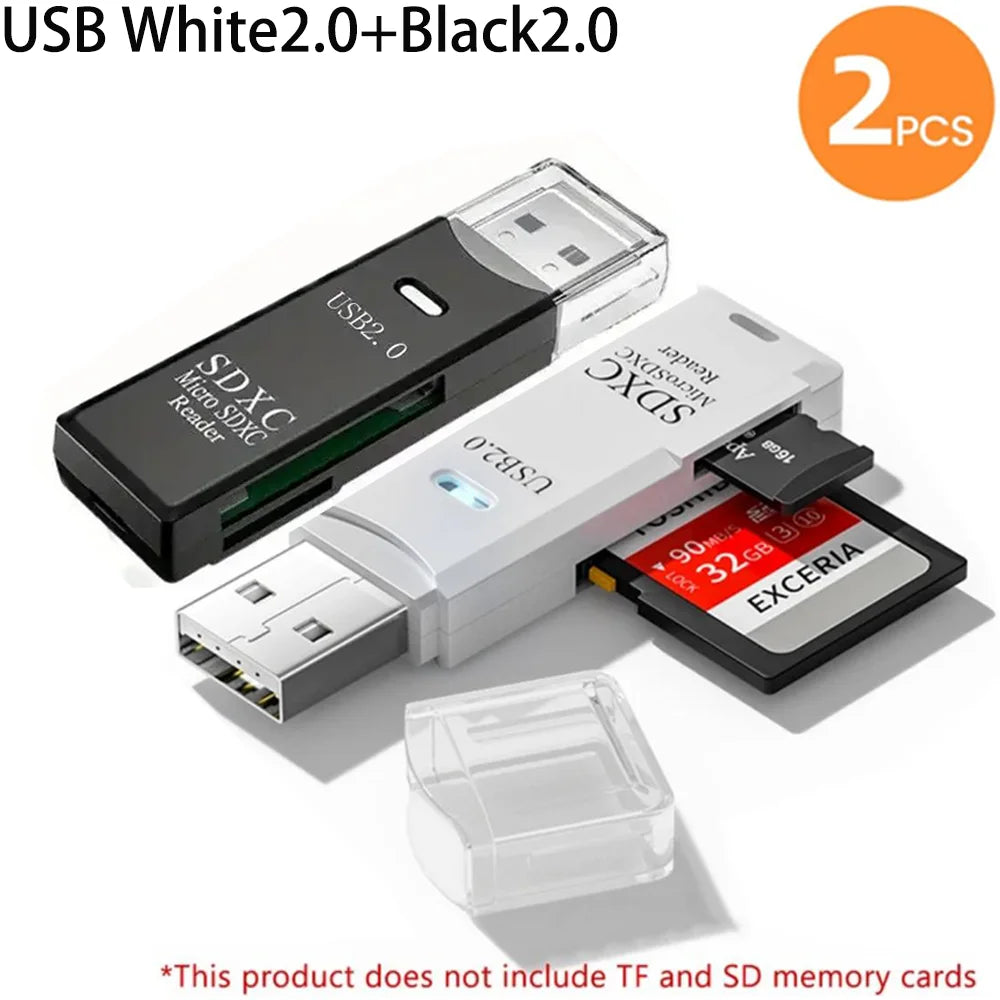 2-in-1 Multifunktions-USB-3.0-Kartenleser/Micro-SD-TF-Speicherkartenleser/USB-Flash-Laufwerk-Kartenleser-Adapter für PC/Laptops
