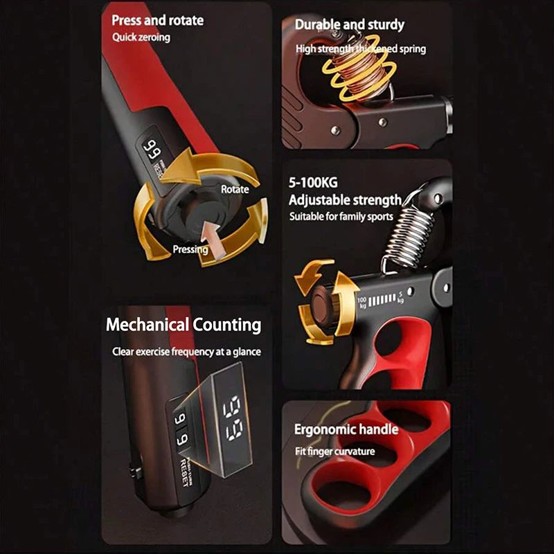 Verstellbarer Handgelenkstrainer – 5–60/100/150 kg Griffkrafttrainer für Muskelregeneration und Fitness