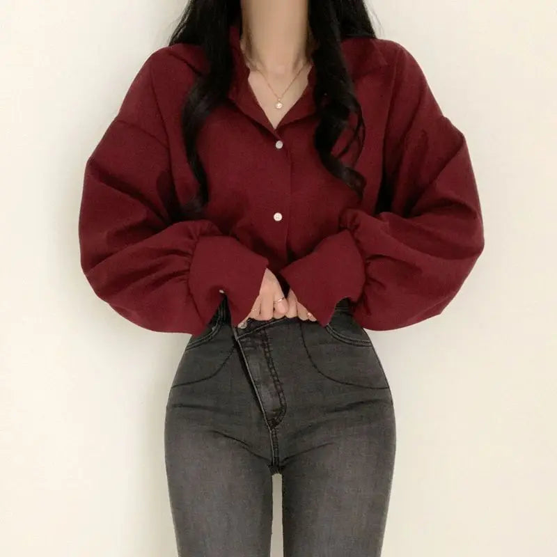 Puff Sleeve Temperament V-neck Professional White Shirt Women's Design Sense Large Size Inner Base Shirt Top