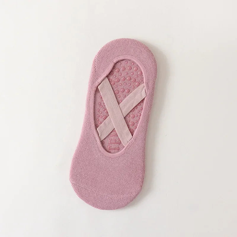 1Pair Professional Women Yoga Socks Silicone Anti-slip Ballet Pilates Socks Women Backless Breathable Bandage Dance Sports Socks