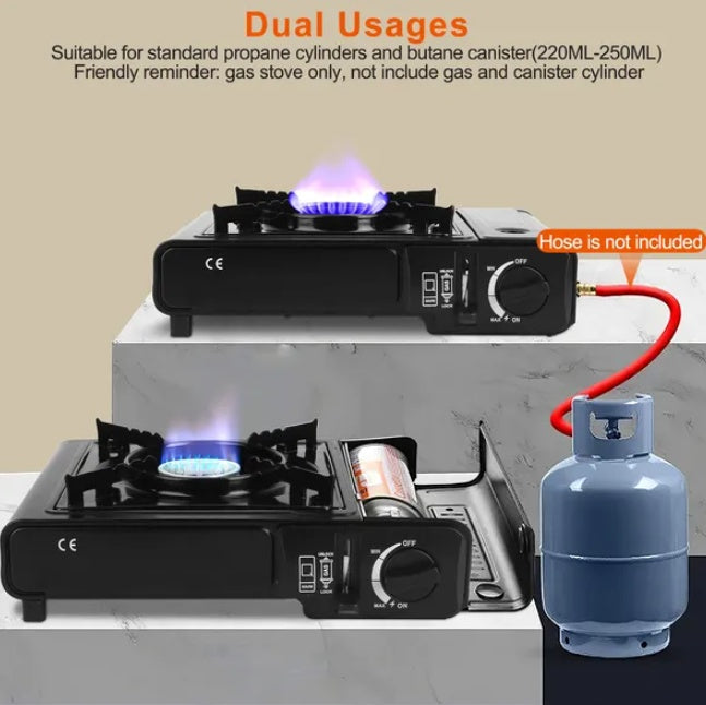 Premium Portable Camping Stove - 3300W Gas Cooker with Case