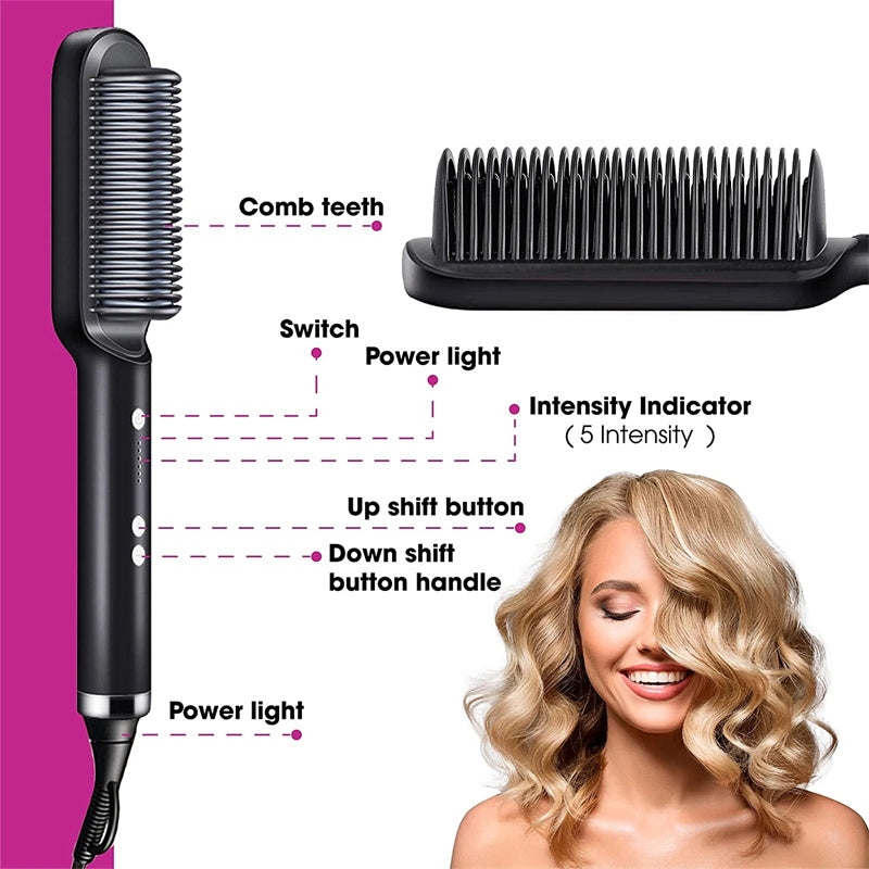 Pro-Ionic 2-in-1 Ceramic Hair Straightener & Volumizing Thermal Brush