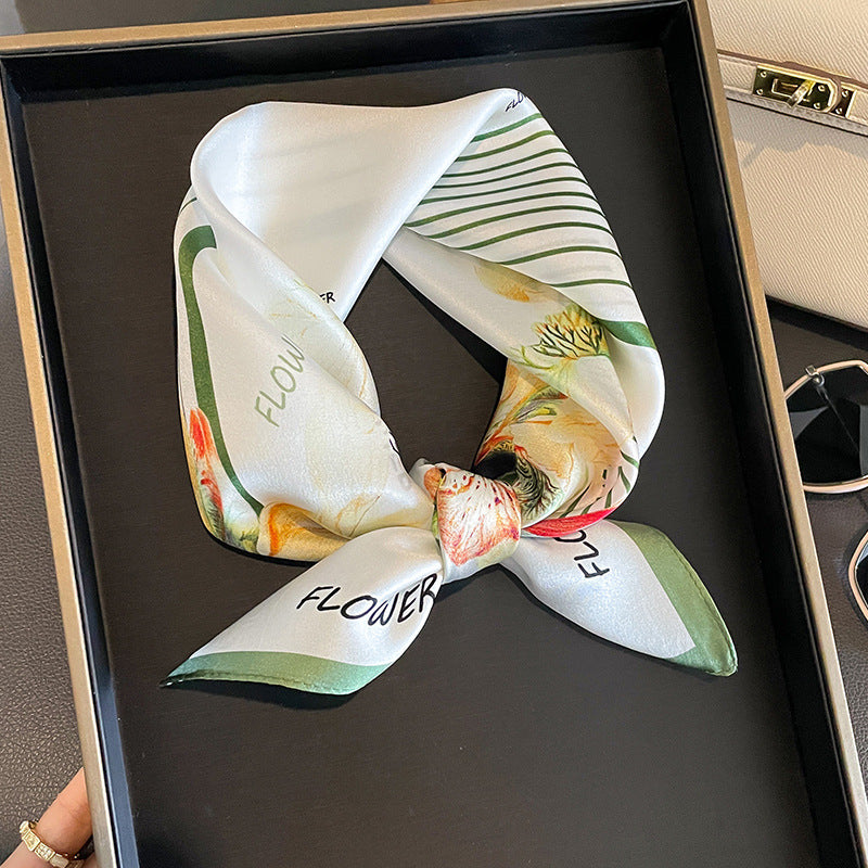 Veelzijdige zijden halsdoek - Elegante vierkante doek voor dames