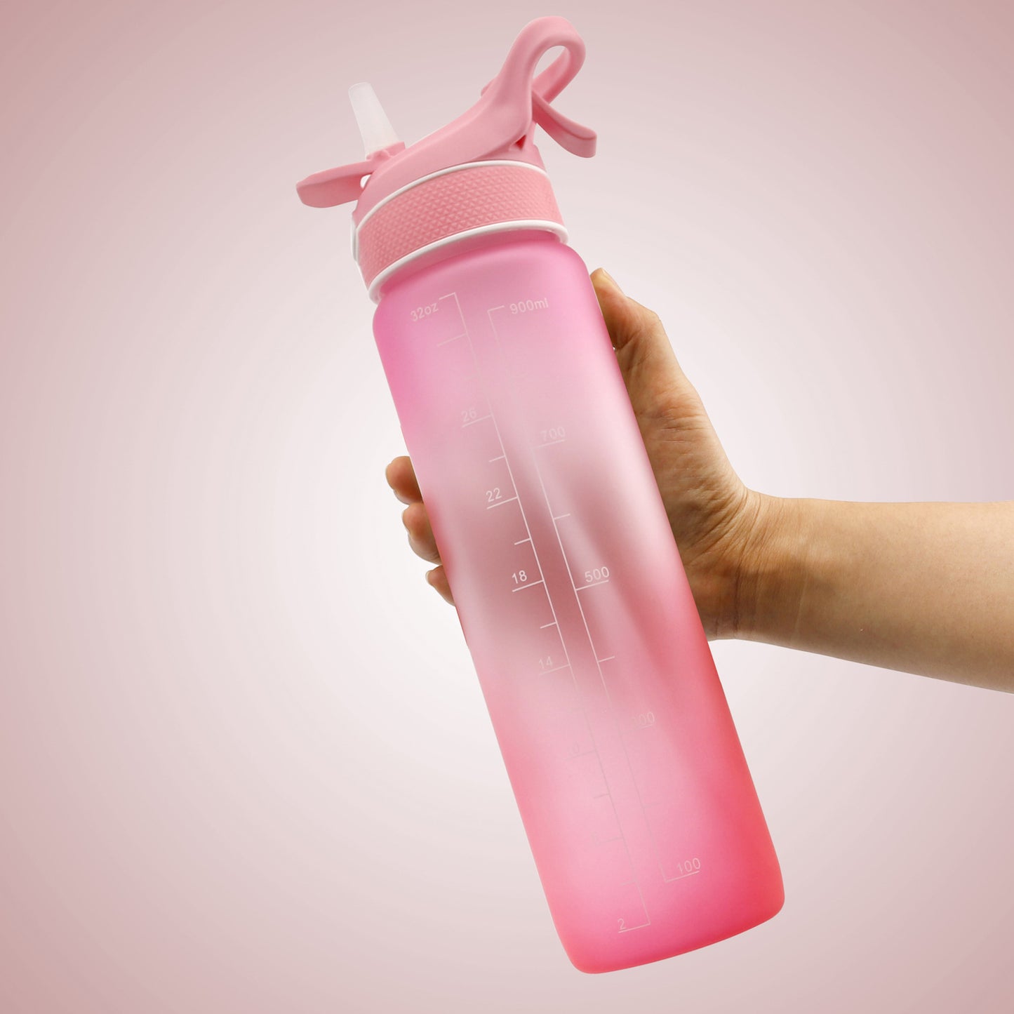 2-in-1 Sports Water Bottle with Spray - 1000ml Hydration & Cooling Misting Bottle
