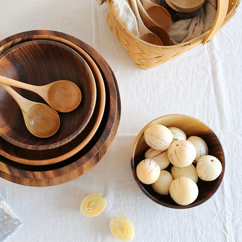 Natural Wooden Bowl Set - Handmade Eco-Friendly Kitchen Bowls for Home & Restaurant
