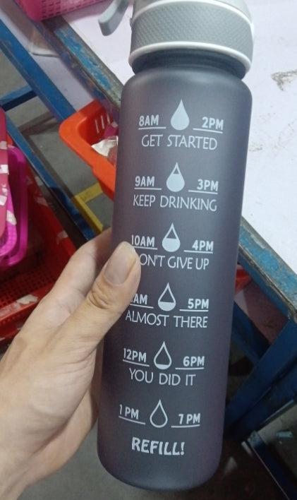 2-in-1 Sports Water Bottle with Spray - 1000ml Hydration & Cooling Misting Bottle