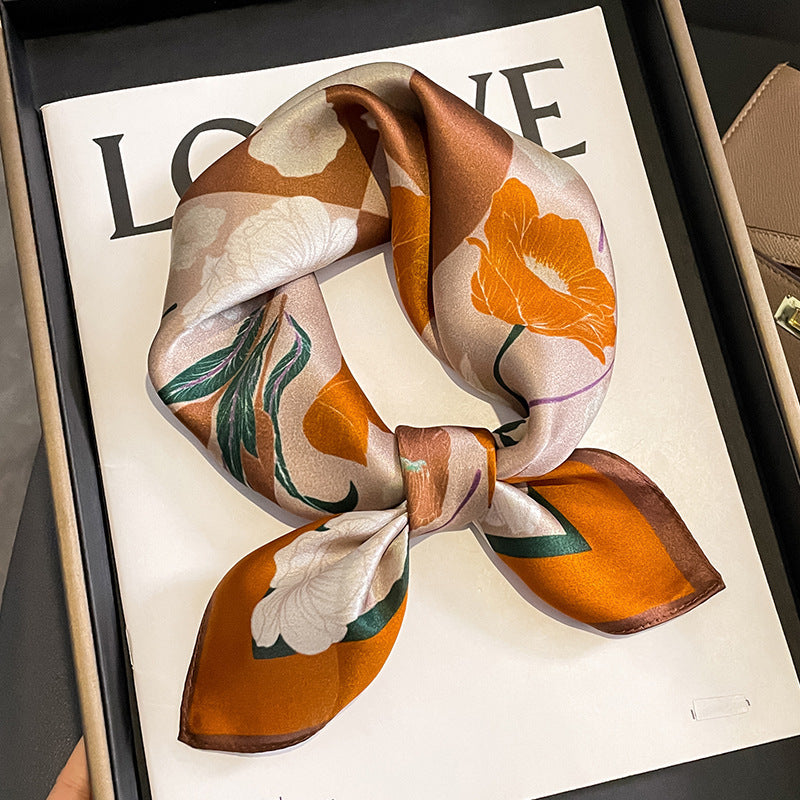 Veelzijdige zijden halsdoek - Elegante vierkante doek voor dames