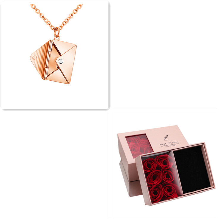 Collar con sobre de carta de amor - Regalo para el Día de San Valentín